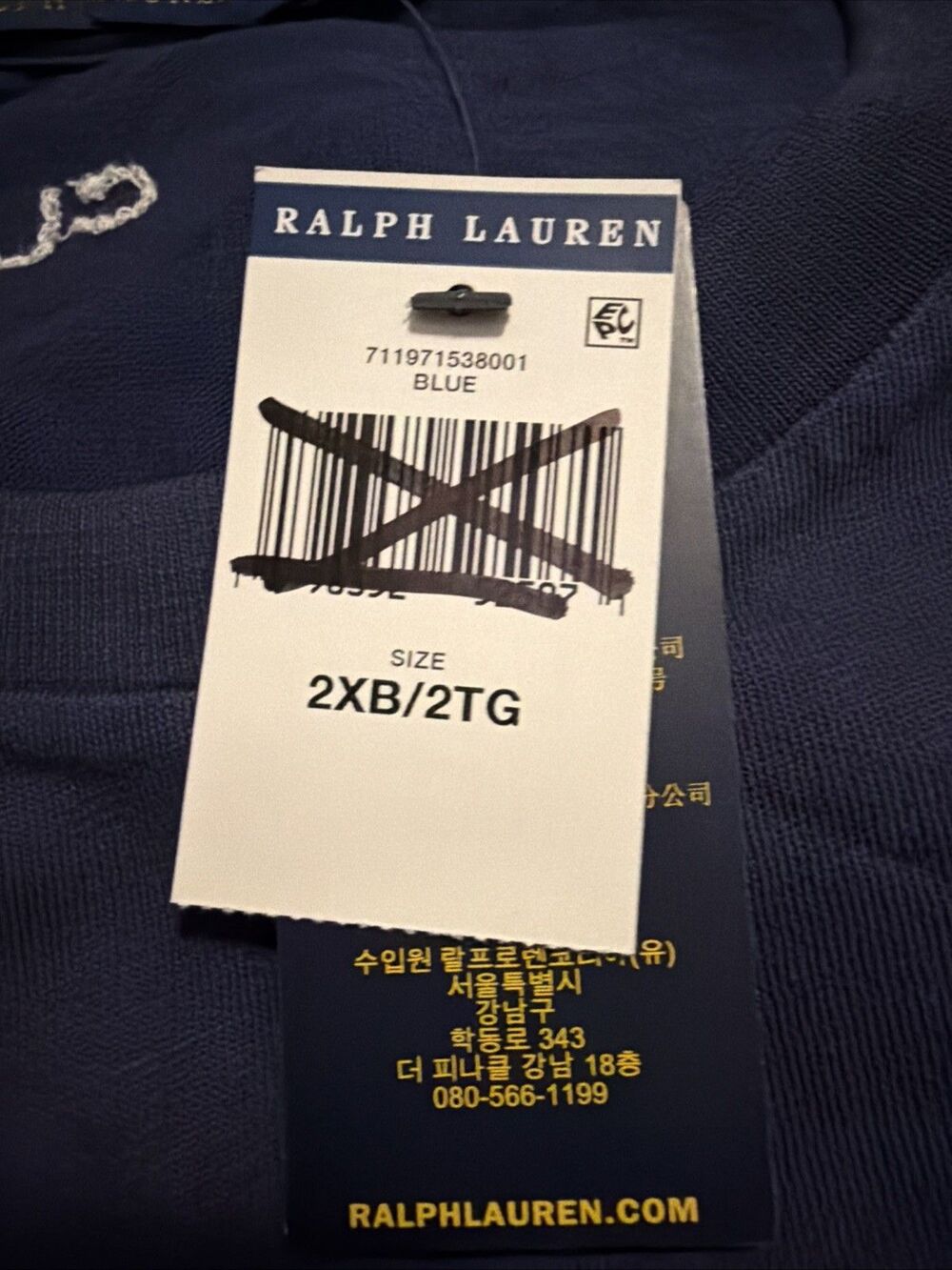 2XB POLO RALPH LAUREN Mens Big&Tall Navy “PEACE CLIMB LOVE” Graphic T-Shirt - Picture 13 of 16